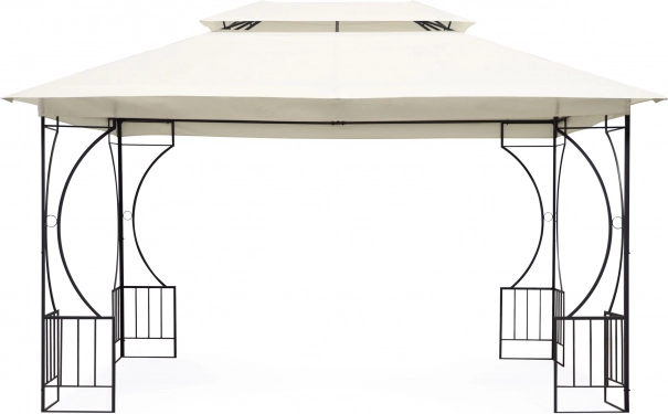 Tuinpaviljoen 3 × 4 m met zijwanden met rits beige MULTIGARDEN
