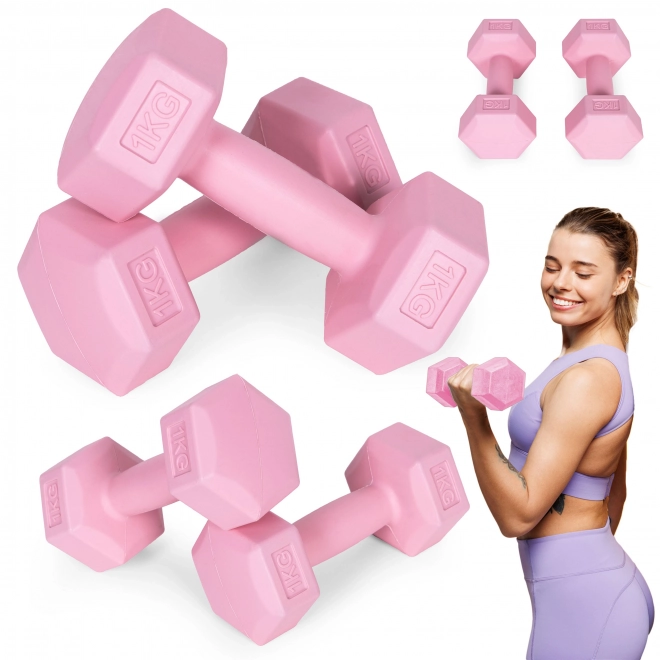 Roze halters 2x1 kg ModernHome