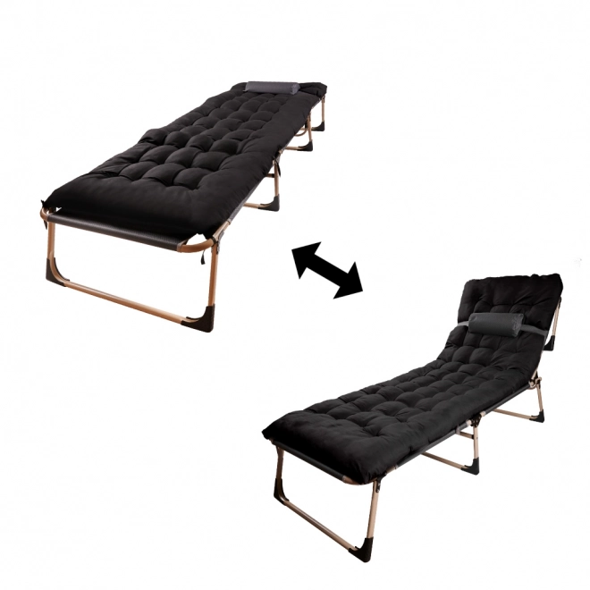 Opvouwbaar campingbed 193 cm zwart