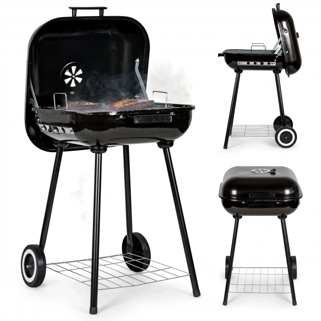 Tuinbarbecue met uitklapbare deksel + wielen