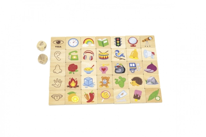 VIGA educatief spel houten puzzel om zintuigen te leren