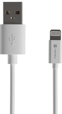 Natec Prati lightningkabel USB‑A 1 m MFi wit