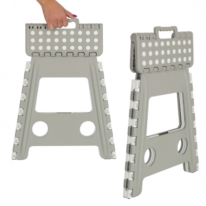 Opvouwbare antislip kruk 39 cm lichtgrijs
