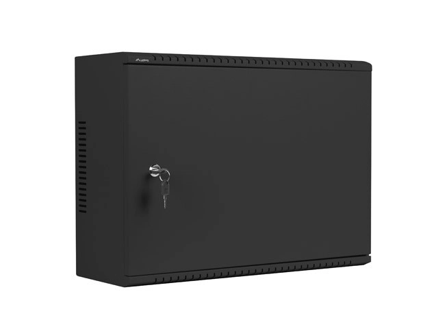 Wandgemonteerde rek kledingkast 19 inch 4U+3U 540x200 laagprofiel zwart