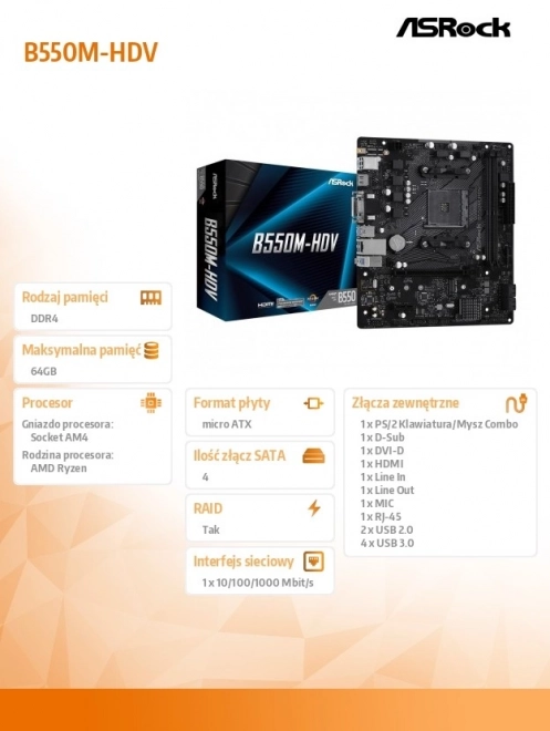 Moederbord ASRock B550M-HDV