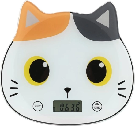 Digitale keukenweegschaal in de vorm van een kat