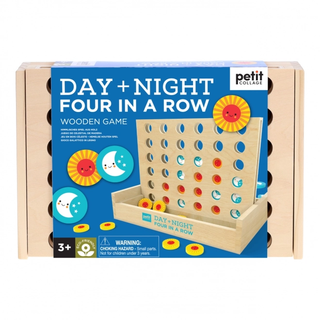 Houten spel Vier op een rij dag en nacht