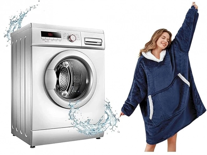 Warme oversized hoodie met capuchon van dikke bont