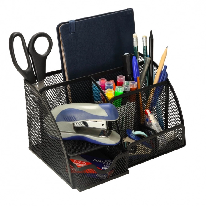 Metalen bureau-organizer met 7 vakken – zwart