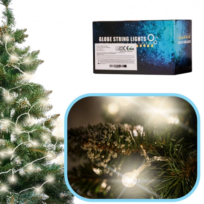 Kerstverlichting bollen 100 LED, warm wit, 10m
