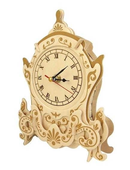Woodcraft Houten 3D-puzzel klok kabouter
