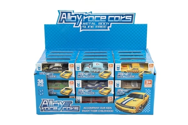 Metalen race-auto 6 cm in doosje