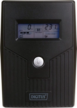 DIGITUS UPS line-interactive met LCD, 600 VA (360 W), AVR, 2x Schuko