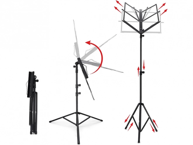 Muziekstandaard met verstelbare inklapbare constructie 130 cm