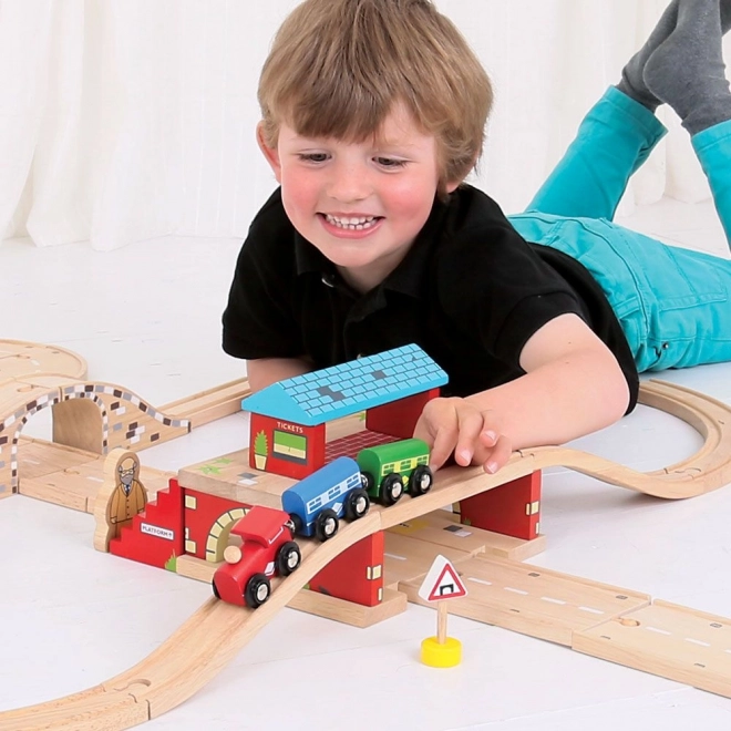 Bigjigs Rail Station boven de weg