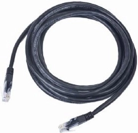 Patchkabel categorie 5e met zwarte mantel 0,25 m