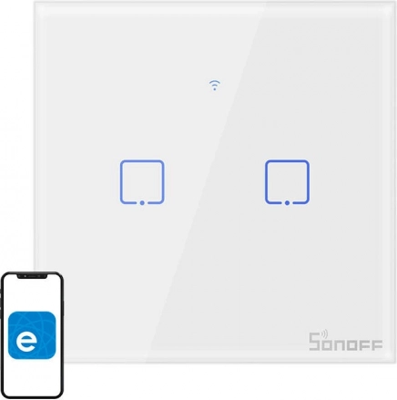 Slimme wifi-aanraakschakelaar SONOFF, 2-kanaals