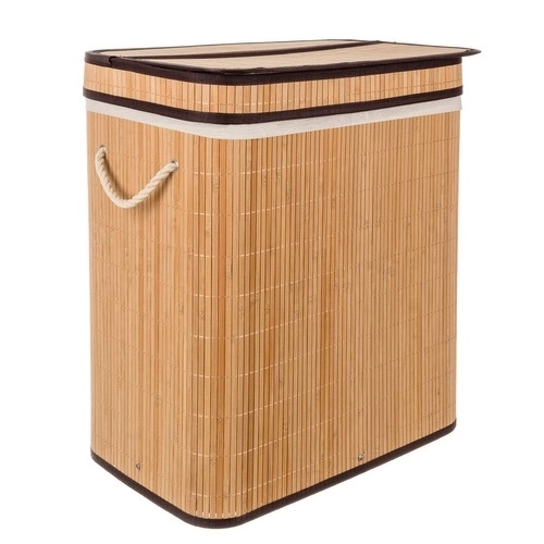 Bamboe wasmand met twee compartimenten 100L