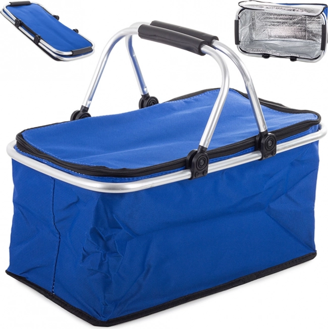 Opvouwbare thermische picknickmand – blauw