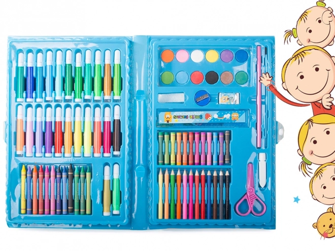 Kunstenaarsset voor schilderen in een koffer 86 stuks