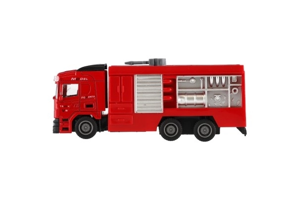 Brandweerauto plastic 13-16cm met terugtrekmotor 3 soorten 12 stuks in doos