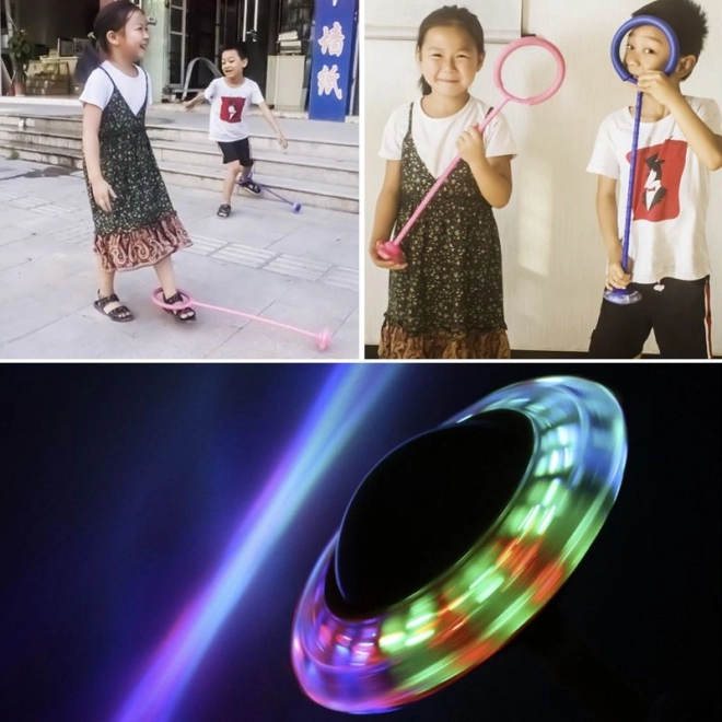 Hula hop en springtouw met LED-lichten, groen