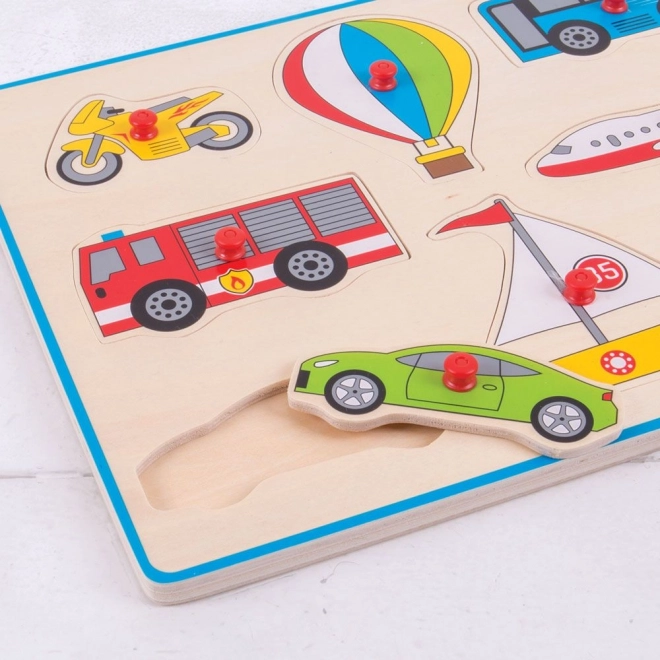 Houten puzzel transportmiddelen Bigjigs Toys