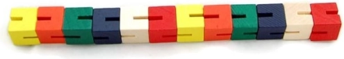 Kleurige houten slangpuzzel