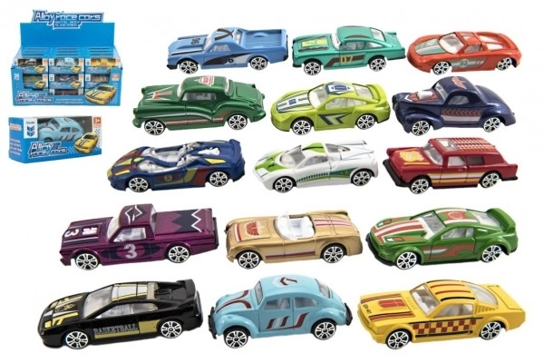 Metalen race-auto 6 cm in doosje