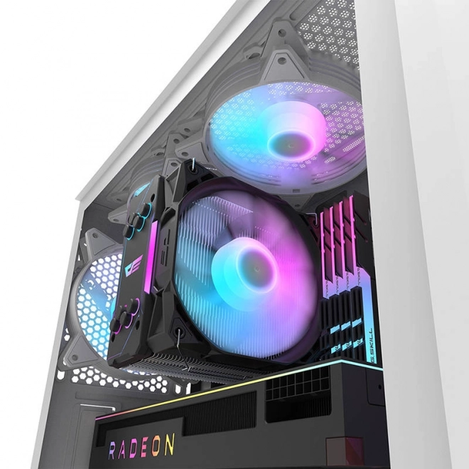 Computerbehuizing Darkflash DK352 Plus met 4 ventilatoren (zwart-wit)
