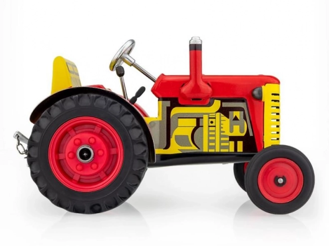 Tractor Zetor rood op sleutel metaal 14cm 1:25 in doos Kovap