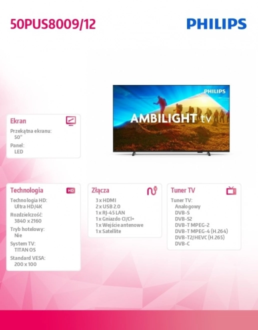 LED televisie 50"