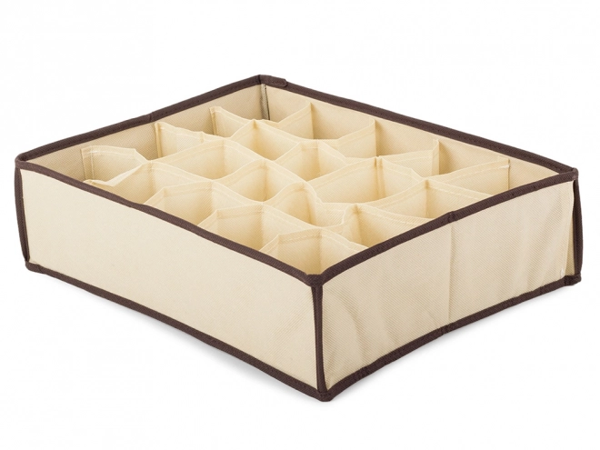 Beige lade-organizer voor ondergoed en sokken