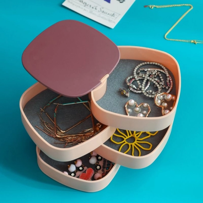 Meerlagige sieradendoos, premium organizer - blauw