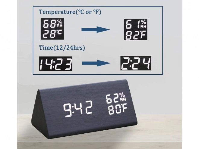 Multifunctionele elektronische wekker met thermometer en hygrometer
