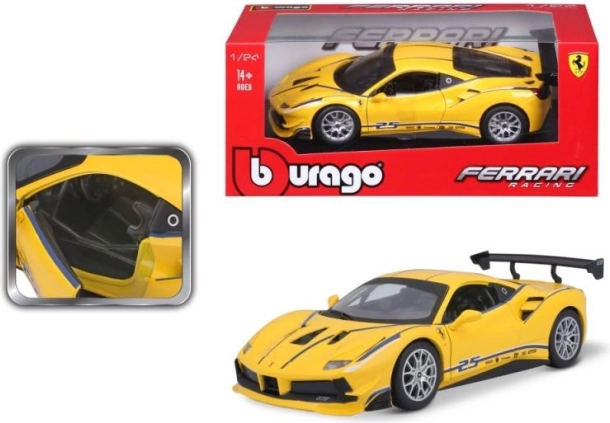 Metalen model Bburago 1:24 Ferrari 488 Challenge geel