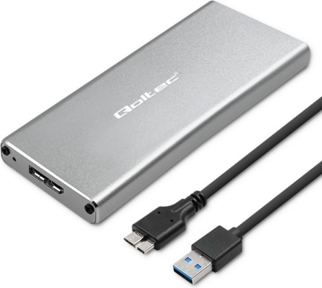 Aluminium behuizing voor M.2 SSD SATA NGFF met USB 3.0, 5 Gb/s, 2 TB, zilver