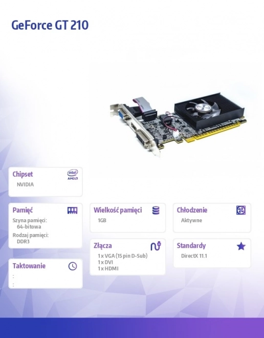 Grafische kaart GeForce GT 210 1GB DDR3