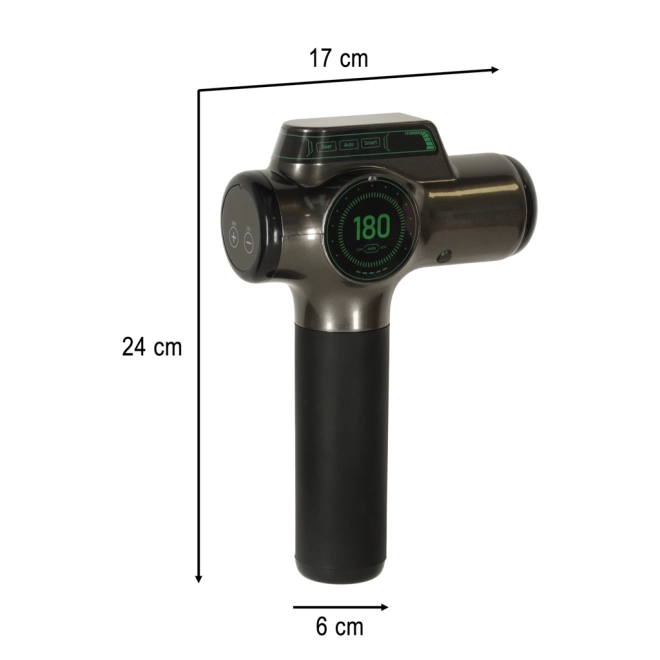 Draagbare massagepistool met LED-display 8-in-1