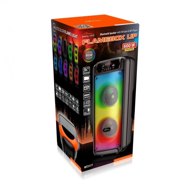 Luidspreker FLAMEBOX UP MT3177 Bluetooth 5.0/FM/MP3/MicroSD/USB/RGB/RMS 14W/PMPO 600W