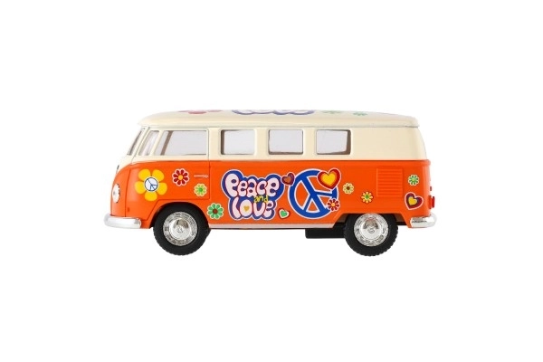 Bus Kinsmart VW Klassiek metaal/plastic 13 cm met terugtrek