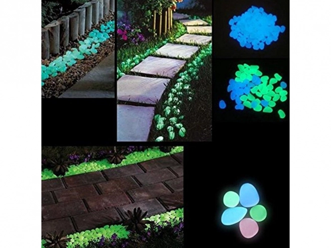 Fluorescerende lichtgevende steentjes voor tuin en huishouden