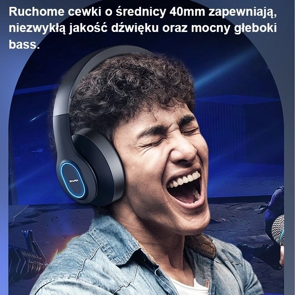 Draadloze Awei Bluetooth-koptelefoon zwart