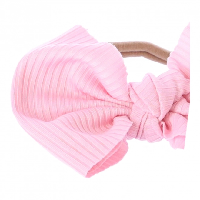 Baby hoofdband met strik - lichtroze