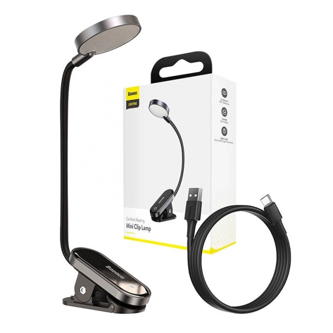 Baseus (DGRAD-0G) Comfort Reading Mini Clip Lamp - donkergrijs