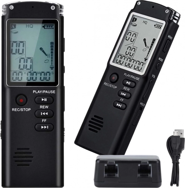 Diktafoon MP3‑speler met 8GB geheugen en gevoelige microfoon