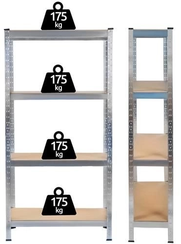 Metalen stellingkast met 4 planken 150x75x30 cm