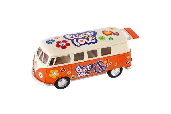 Bus Kinsmart VW Klassiek metaal/plastic 13 cm met terugtrek