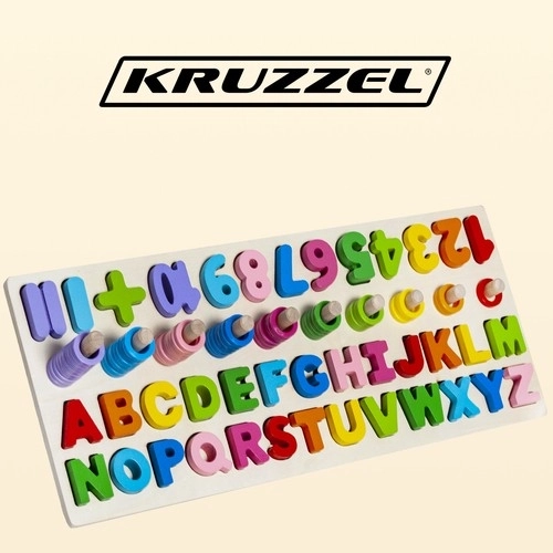 Houten inlegpuzzel alfabet en cijfers