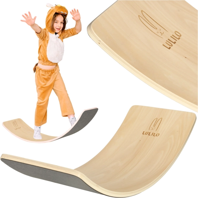 Houten balansbord met vilt Lulilo AJLO – Grijs